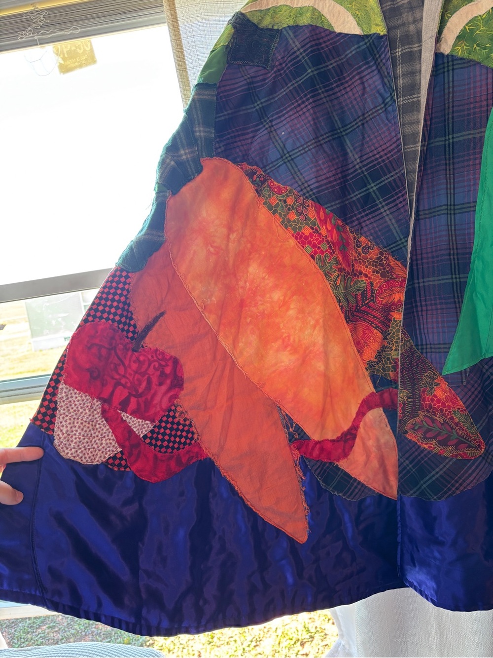 Patchwork Multicolor Maxi Skirt with Hood - Picture 3 of 8